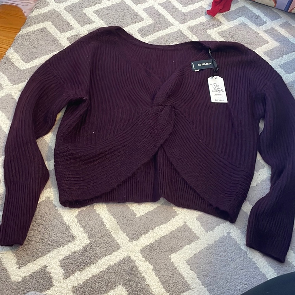 Express purple reversible sweater. NWT. Size M.